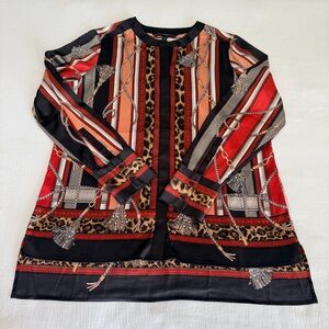White House Black Market Blouse Top Mixed Print Versace Inspired Lightweight 12